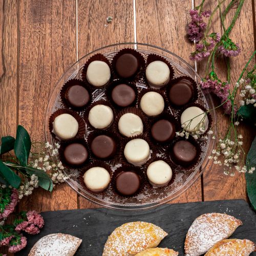 Alfajores bañados en chocolate x25
